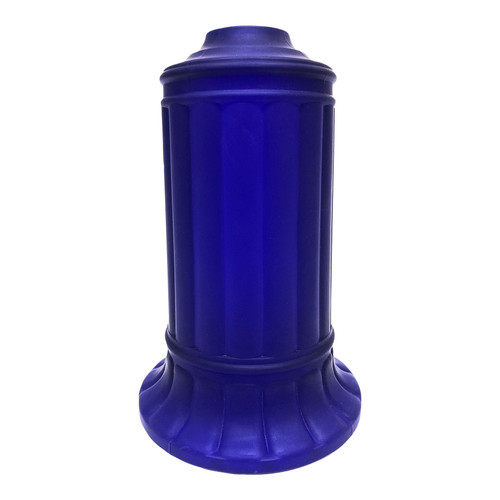 Vianne Frosted Cobalt Glass Art Deco Cylander Lamp Shade Vianne Frosted Cobalt Glass Art Deco Cylander Lamp Shade