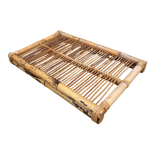 1930s Restored Art Deco Stick Reed Rattan Serving Tray 1930s Restored Art Deco Stick Reed Rattan Serving Tray