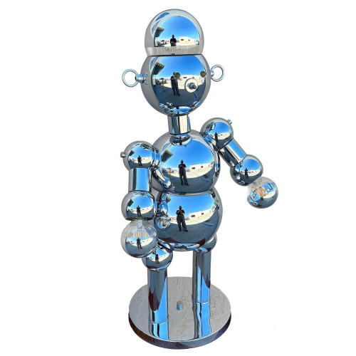 1975 Post-Modern Chrome Bubble Ball Robot Lamp by Torino Lamps 1975 Post-Modern Chrome Bubble Ball Robot Lamp by Torino Lamps