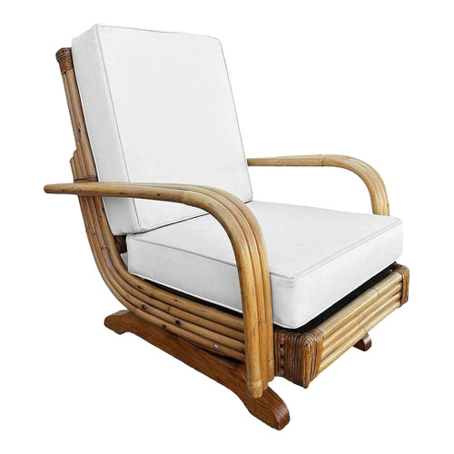 1950s Restored Mid-Century Triple Strand Rattan Springer Rocking Chair 1950s Restored Mid-Century Triple Strand Rattan Springer Rocking Chair