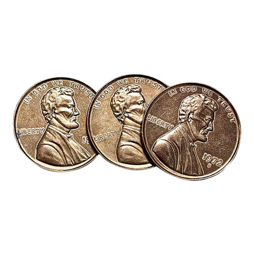 1972 Metal Penny Coin Drink Coasters- Set of 2