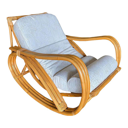 1940s Restored 3-Strand Reverese Pretzel Rattan Rocking Chair 1940s Restored 3-Strand Reverese Pretzel Rattan Rocking Chair