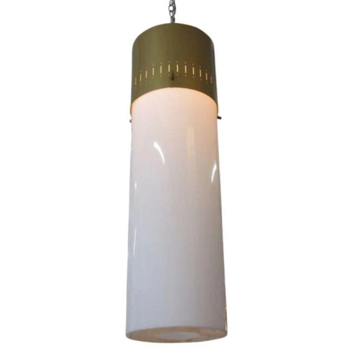 Mid-Century Cylinder Pendant in Gold, Circa 1958