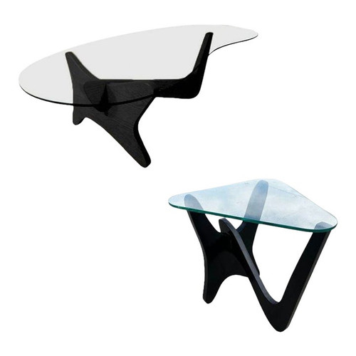 1950s Noguchi Style Biomorphic "Airplane" Coffee Table & Side Table Set 1950s Noguchi Style Biomorphic "Airplane" Coffee Table & Side Table Set
