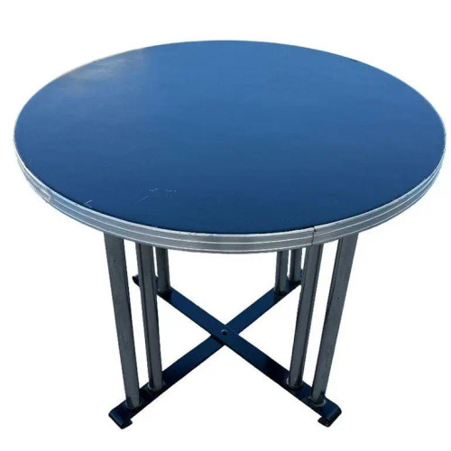 1930s Streamline Art Deco Chrome Round Side Smokers Table 1930s Streamline Art Deco Chrome Round Side Smokers Table