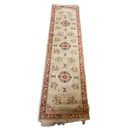8.5' Foot Hand Knotted Wool Turkish Oushak Runner Rug 8.5' Foot Hand Knotted Wool Turkish Oushak Runner Rug
