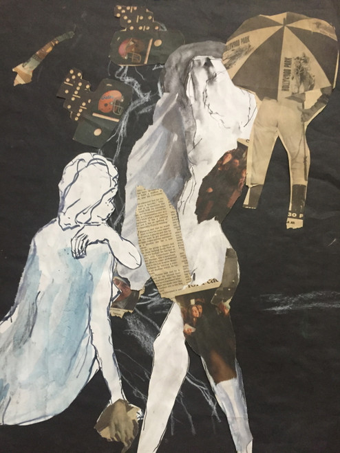 28" x 36" Umbras & Footballs Collage on Black Paper 28" x 36" Umbras & Footballs Collage on Black Paper