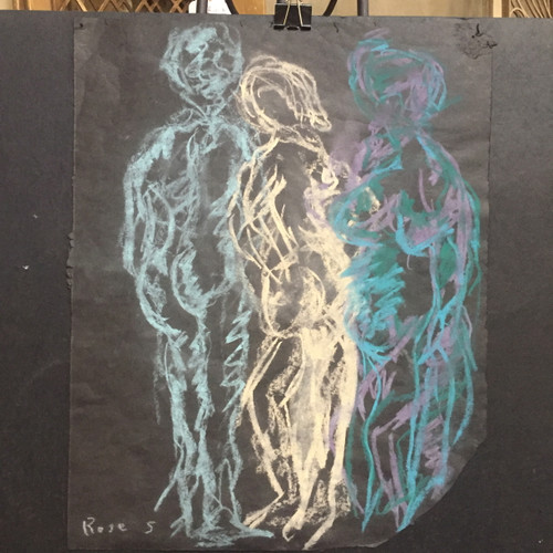 22" x 35" Yellow and Blue Nude Pastel on Black Paper 22" x 35" Yellow and Blue Nude Pastel on Black Paper