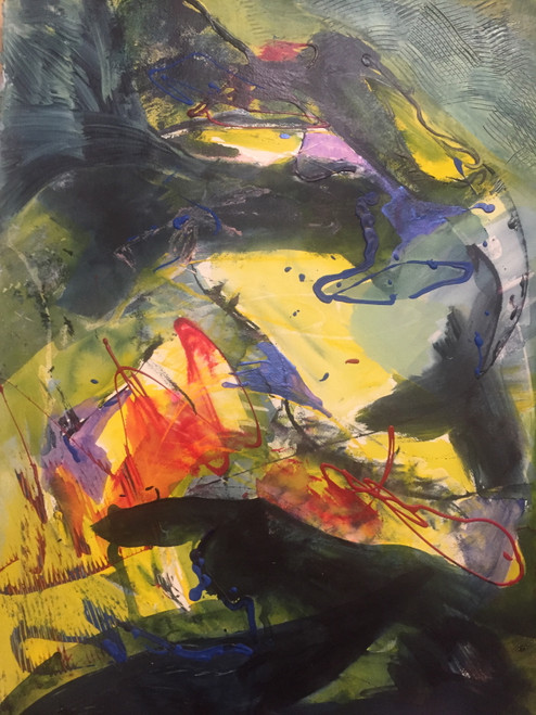 22" x 35" Color Blast Abstract Acrylic on Paper 22" x 35" Color Blast Abstract Acrylic on Paper