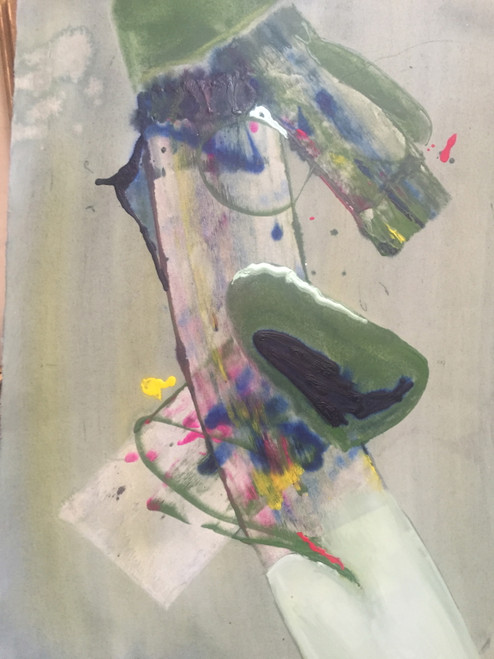 22" x 35" Abstract Ameba Multi-colored Acrylic on Paper 22" x 35" Abstract Ameba Multi-colored Acrylic on Paper