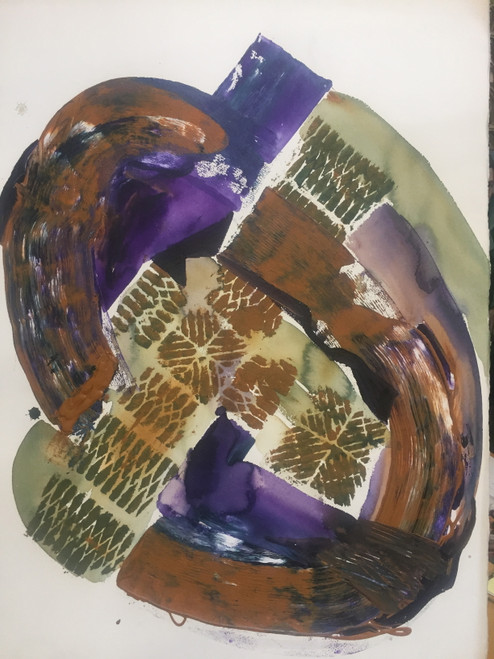 22" x 35" Freeform Brown & Pruple Abrstract Watercolor on Paper 22" x 35" Freeform Brown & Pruple Abrstract Watercolor on Paper