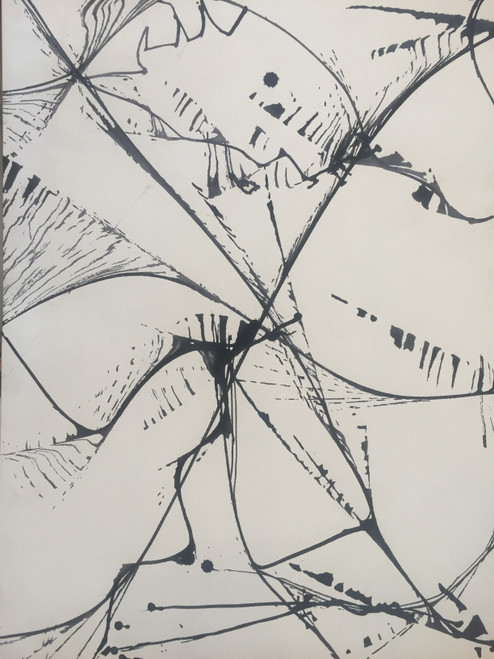 18” x 24” Line Abstract Modern Art Acrylic Painting on Paper 18” x 24” Line Abstract Modern Art Acrylic Painting on Paper