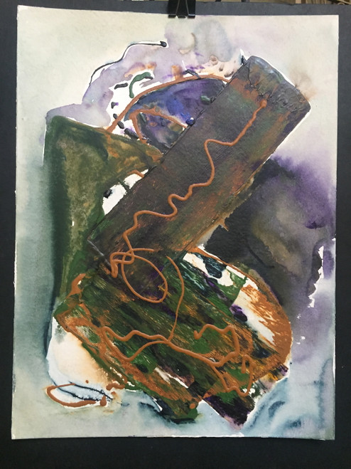15” x 20” Green Nose Abstract watercolor & Acrylic on Paper 15” x 20” Green Nose Abstract watercolor & Acrylic on Paper