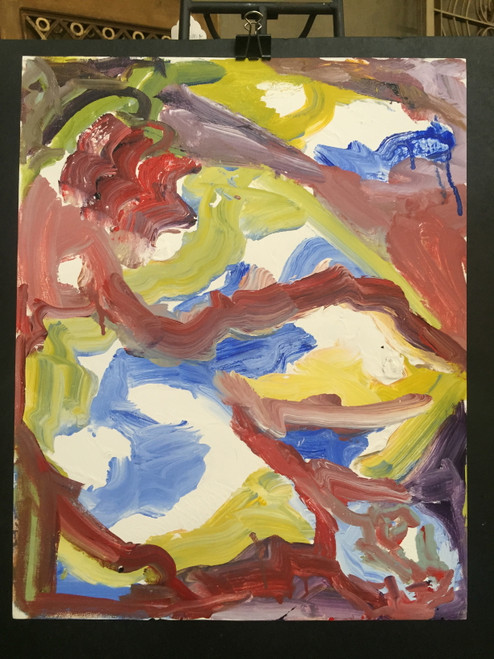 15" x 20" Red Rivers Abstract Acrylic on Paper 15" x 20" Red Rivers Abstract Acrylic on Paper