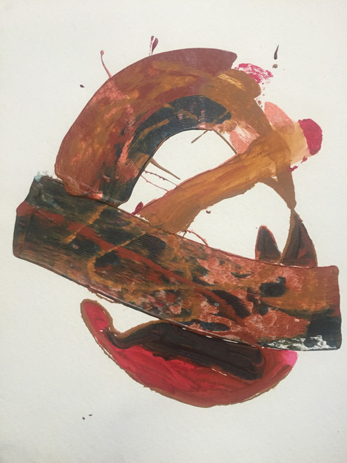 18" x 24" Abstract Red Hot Rust Acrylic on Paper 18" x 24" Abstract Red Hot Rust Acrylic on Paper