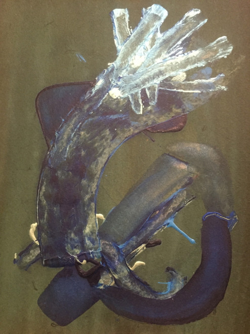 18" x 24" Green Meany Abstract Acrylic on Paper 18" x 24" Green Meany Abstract Acrylic on Paper