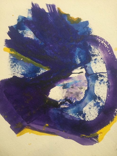 18" x 24" Brushed Abstract Purple Hoop Acrylic on Paper 18" x 24" Brushed Abstract Purple Hoop Acrylic on Paper