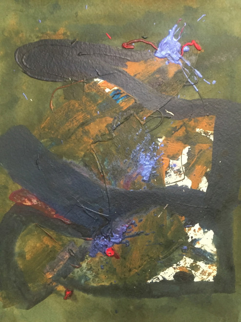 18" x 24" Seaweed Green Abstract Acrylic on Paper 18" x 24" Seaweed Green Abstract Acrylic on Paper