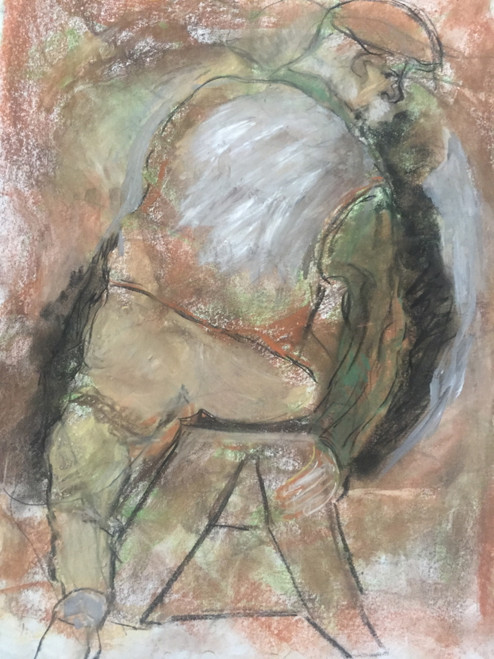 20" x 30" Large Male Portrait Pastel on Paper