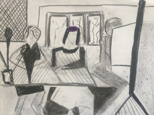 17" x 23" Abstract Modern Group Portrait Charcoal on Paper 17" x 23" Abstract Modern Group Portrait Charcoal on Paper