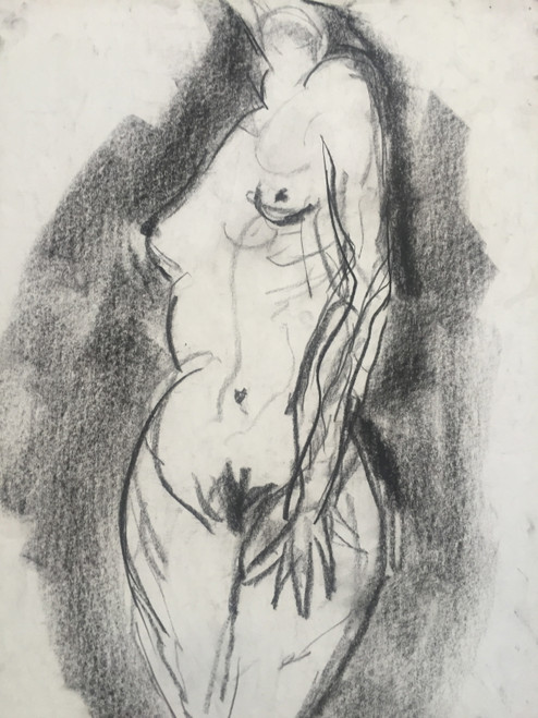 17" x 23" Full Frontal Female Nude Pastel on Paper 17" x 23" Full Frontal Female Nude Pastel on Paper