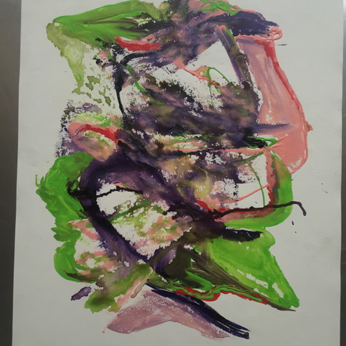 16" x 20" Multi Colored Neon Acrylic on Paper 16" x 20" Multi Colored Neon Acrylic on Paper