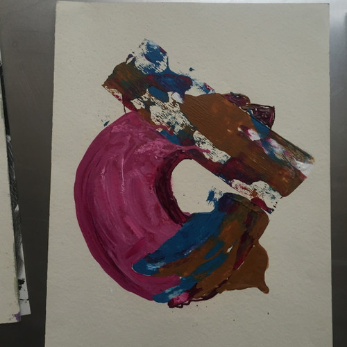 16" x 20" Abstract Red & Brown "G" Acrylic on Paper 16" x 20" Abstract Red & Brown "G" Acrylic on Paper