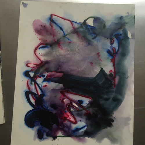 16" x 20" Blue Haze Abstract Acrylic on Paper 16" x 20" Blue Haze Abstract Acrylic on Paper