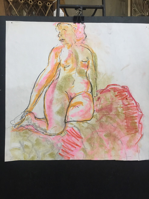 16" x 20" Abstract Pink Nude Acrylic on Paper 16" x 20" Abstract Pink Nude Acrylic on Paper