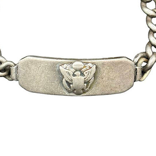 1940s Wwii Sterling Silver Us Army Id Link Bracelet - Harveys on