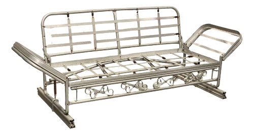 1950s Mid-Century Aluminum Patio/Outdoor Sofa Lounge/Daybed With Scrolling Base 1950s Mid-Century Aluminum Patio/Outdoor Sofa Lounge/Daybed With Scrolling Base