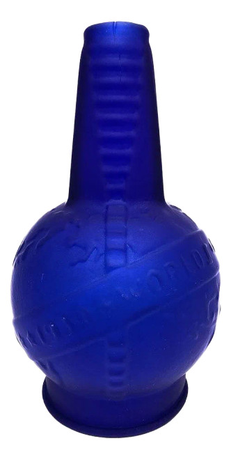 Frosted Cobalt Blue 1939 World Fair Bottle Lamp Base by Sarsaparilla