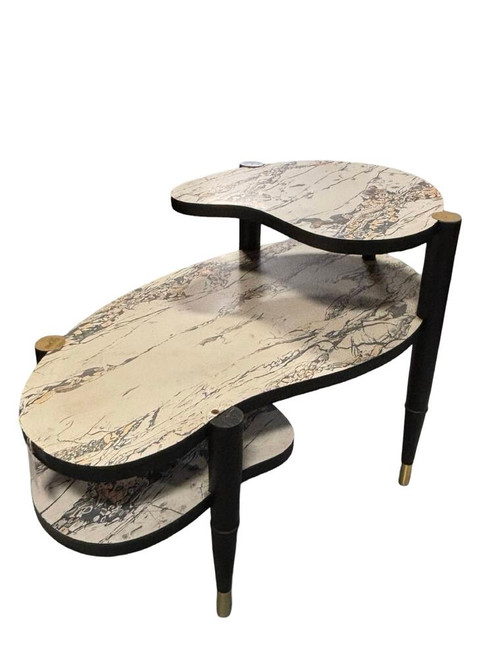 1950s Mid-Century Modern Style Biomorphic Side Table With Formica Top 1950s Mid-Century Modern Style Biomorphic Side Table With Formica Top