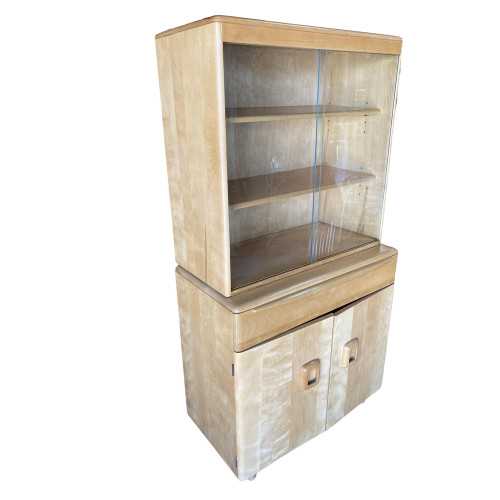 1950s Blond "Encore" Step Back Cupboard China Cabinet Etagere by Heywood Wakefield 1950s Blond "Encore" Step Back Cupboard China Cabinet Etagere by Heywood Wakefield