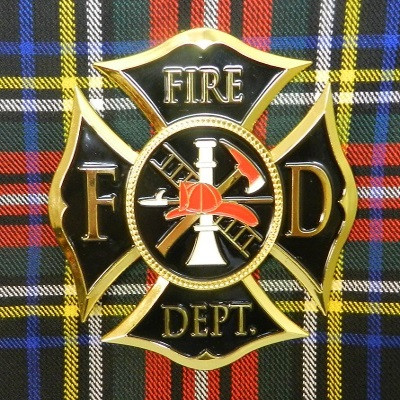 Black Gold Firefighter Plaid Brooch Higgins,