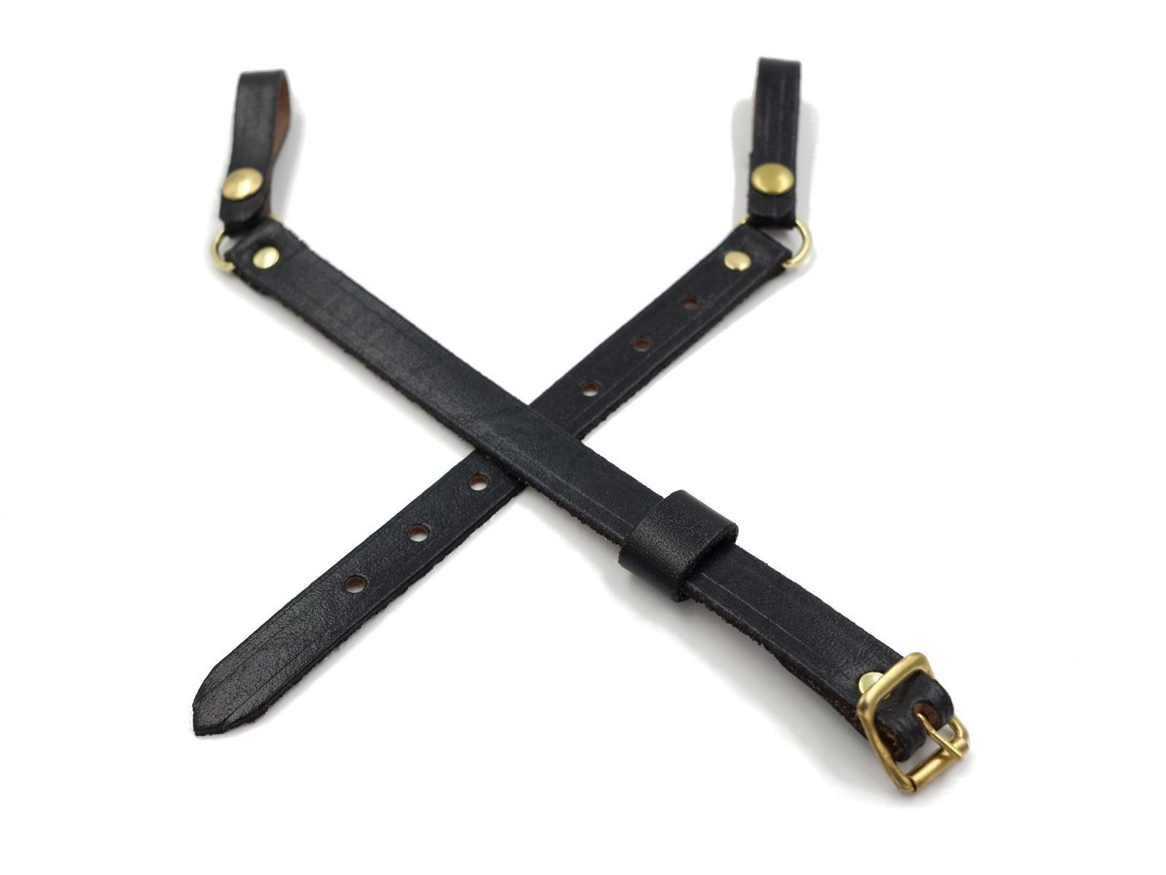Hat Straps Black Patent Gold Higgins