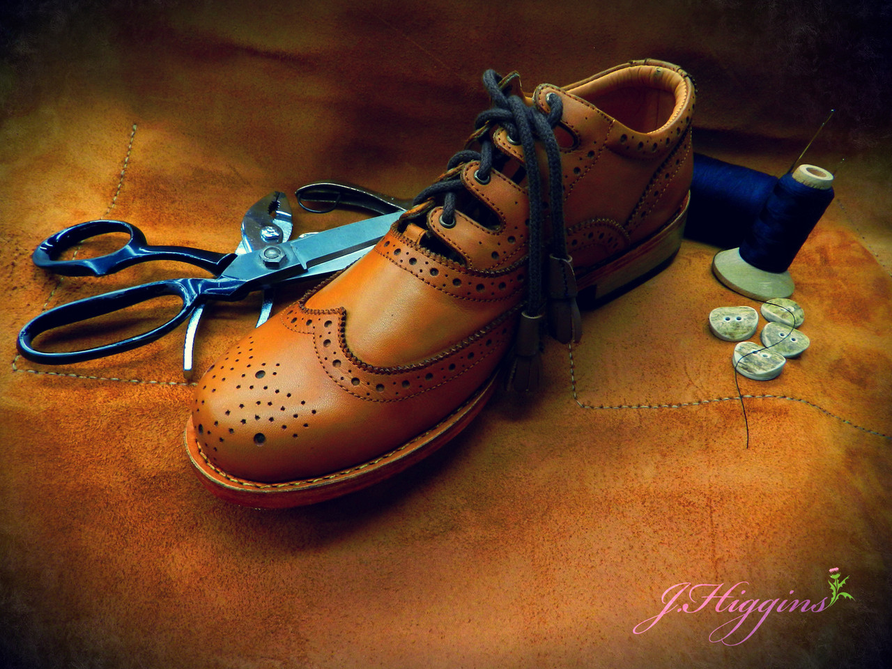 Tan Ghillie Brogue Shoes | J. Higgins,Ltd.