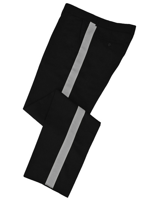 Black w/ Silver Stripe Honor Guard Pants