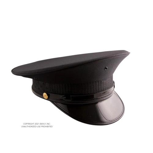 Pershing Cap with black strap and Gold P buttons 