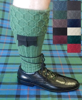 Men's Scottish Kilt Hose Sock Flashes Hunting Stewart Tartan Garter