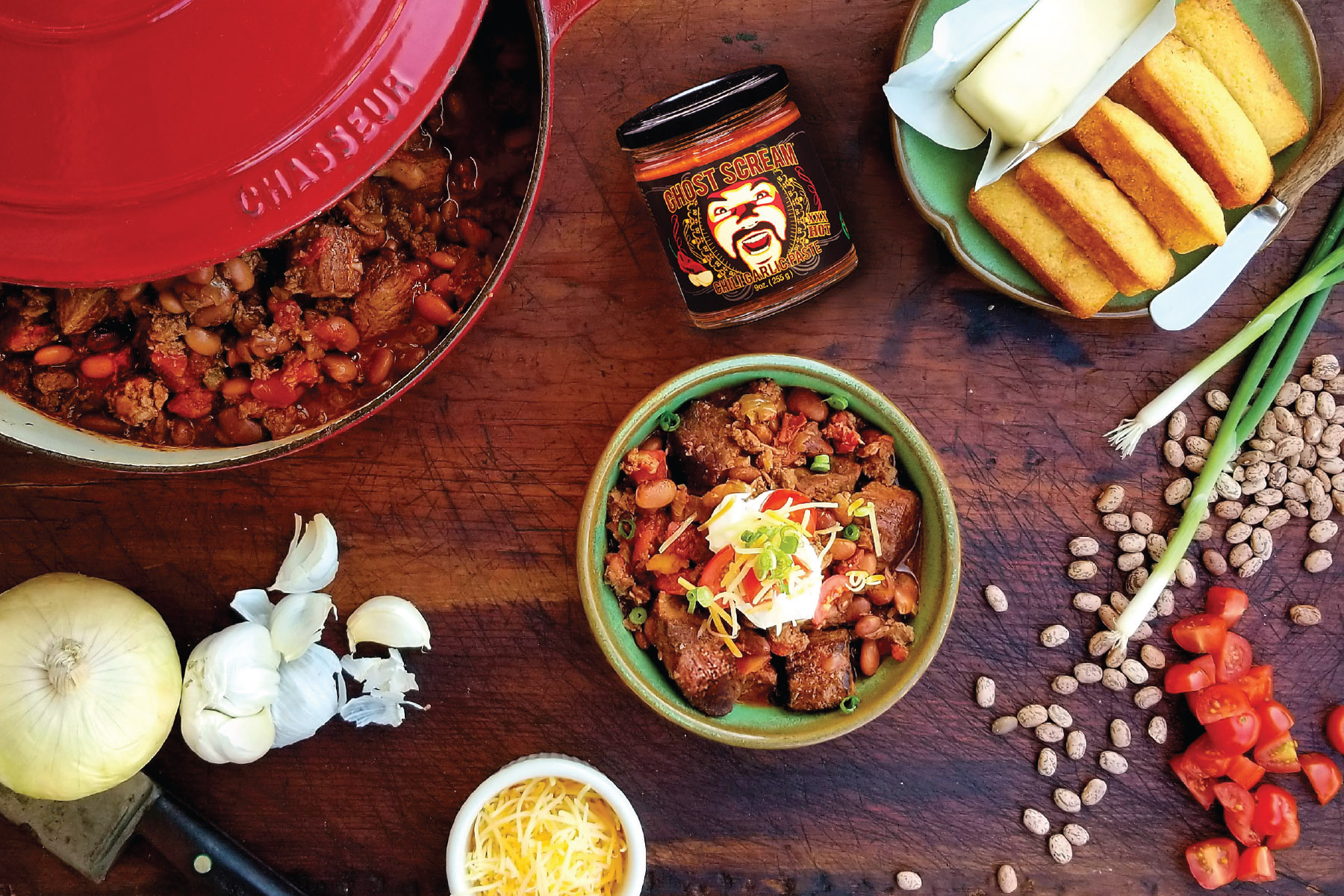 Ghost Pepper Spicy Chili Made with Chili Garlic Paste Ghost Scream
