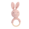 Sleeping Bunny Teether Rattle - Organic Handknit Toy