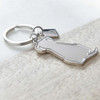 Sitting Dog Silver Keyring