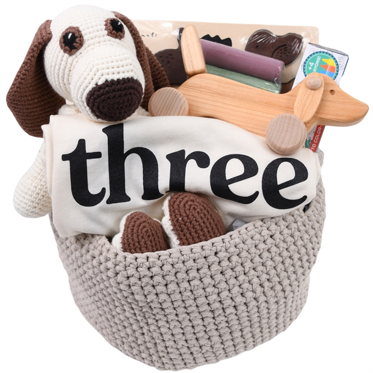 Gift Basket for 3 Year Old - Guess Who Is Three?