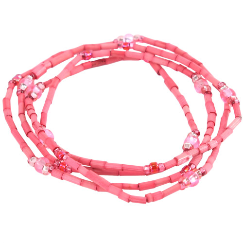 African Jewelry - Zulugrass Rose Pink