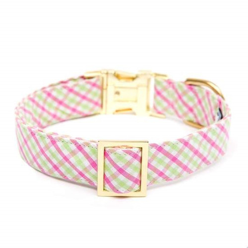 Stylish Dog Collar - Spring Plaid - Large (18-26")