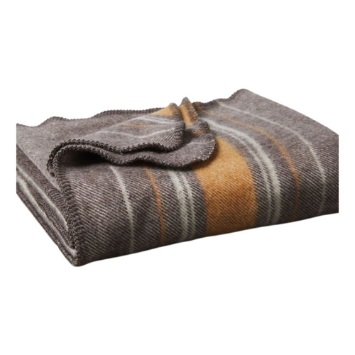 Brown Wool Throw Blanket - Organic