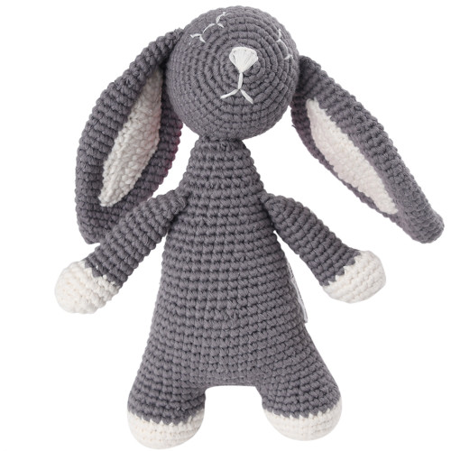 Organic Baby Bunny Toy Fair Trade - Grey