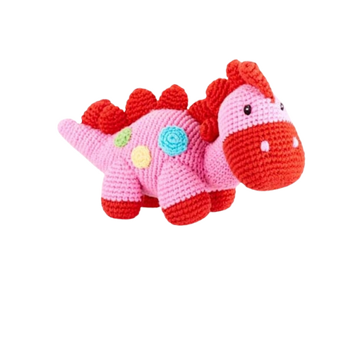 Pink Dinosaur Rattle - Stegosaurus
