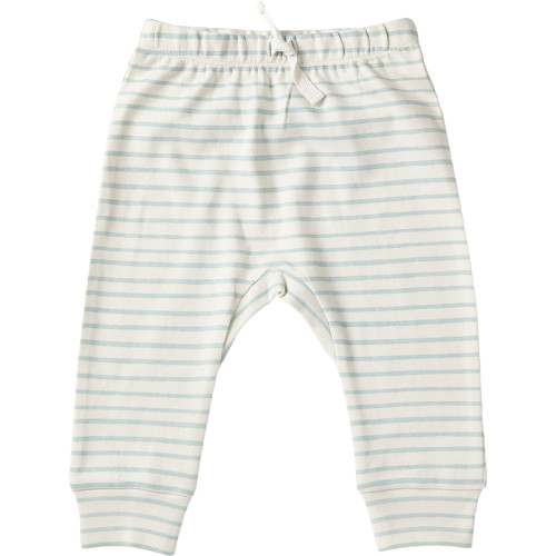 Organic Cotton Baby Harem Pants - Green Stripe, 0-3m